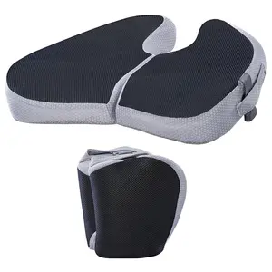 Small Travel Seat Cushion for Airplane, Portable Foldable Sciatica Pain Relief, Memory Foam Chair Cushions for Car, Office, Gaming, Enhanced Seat Cushion