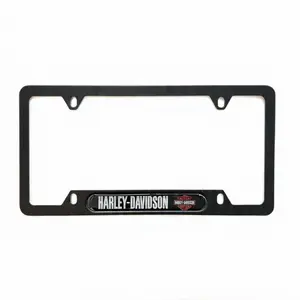 For Harley-Davidson Black Stainless Steel License Plate Frame | 3D Bar & Shield Logo Rust-Proof Biker Gift