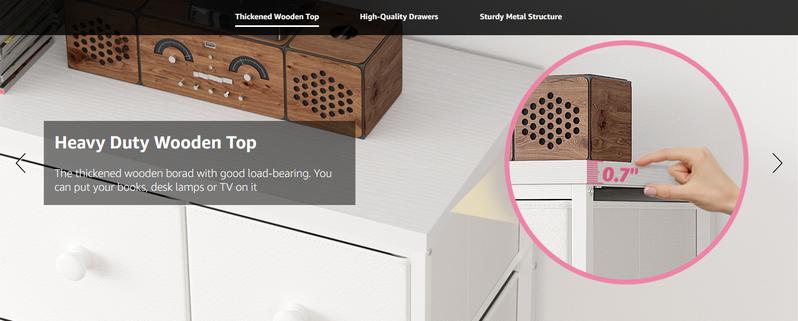 Raybee Furniture Elegant Fabric Dresser with 12 Drawers, Sturdy Metal Frame and Wooden Top for Bedroom Closet Living Room Entryway Hallway present  cabinets