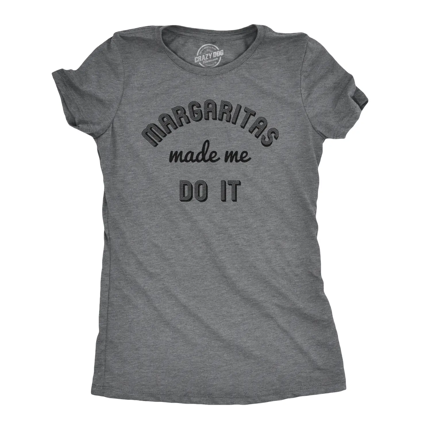Margaritas Made Me Do It Funny Drinking Mardi Gras T Shirt for Woman Funny Womens T Shirts Cute Vintage Fashion Casual Ladies T-Shirt Gift Cinco De Mayo Tops for Women Funny Drinking Top Women's Novelty Tees Dark Grey