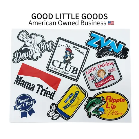 GoodLittleGoods 2Set of Funny Humor Vinyl Sticker Pack - 8 Pcs Waterproof Stickers for Personalizing Laptops, Phones, Scrapbooking, and More