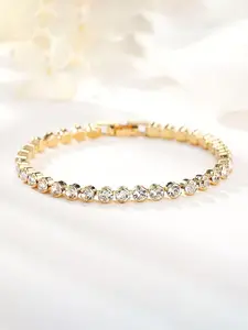 Women's Elegant Rhinestone Decorated Bracelet, Exquisite Trendy Bracelet, Fashionable Jewelry for Women As Gift, Rhinestone Bangle