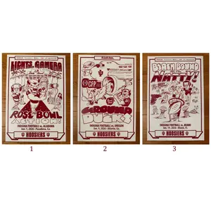 [FAST SALE UP TO 45%] Indiana Hoosiers Vintage Comic Poster, 2025 Football Season Matchup Art, Retro Cartoon Game Day Print, Bloomington Decor, Unframed Print Only