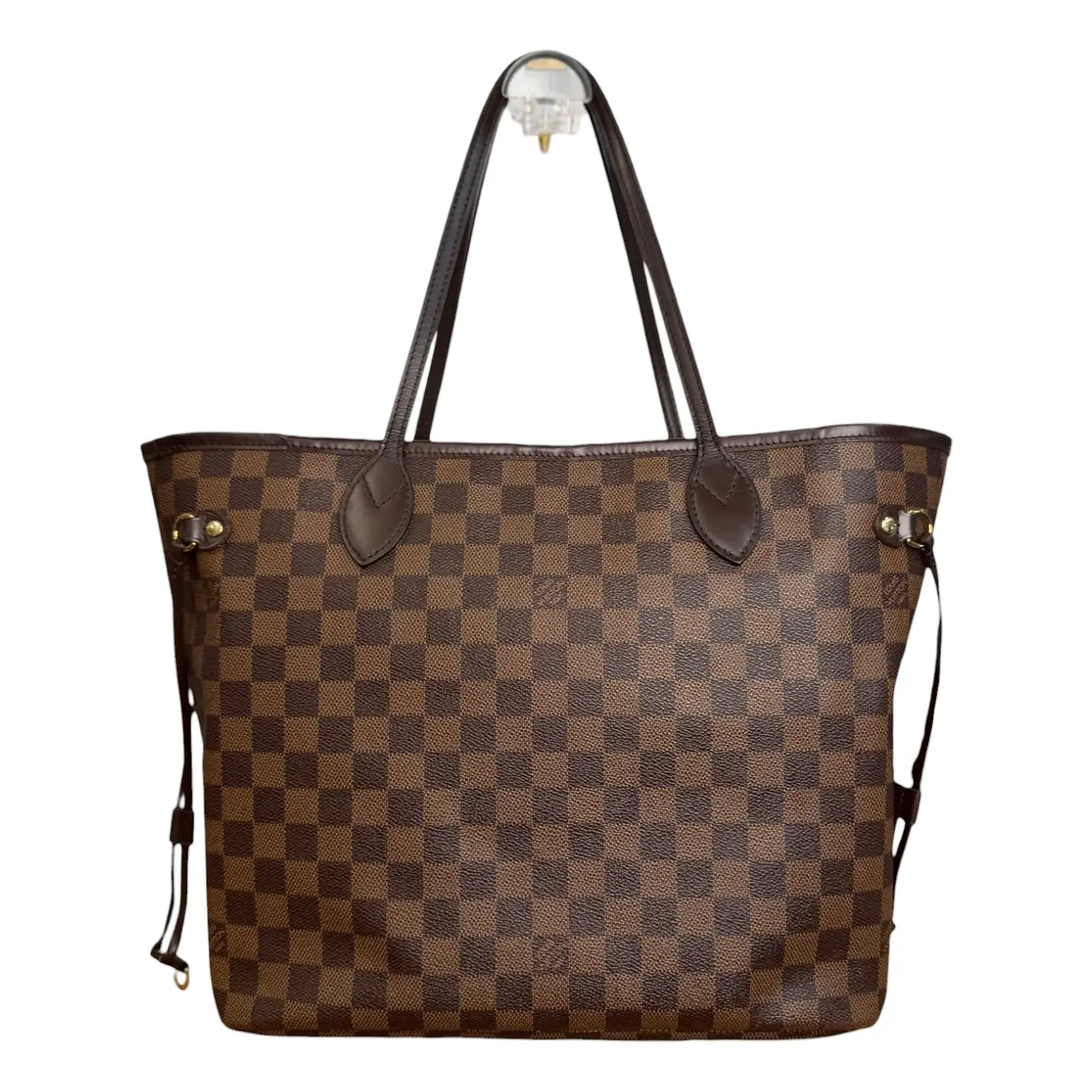 Pre-owned Louis Vuitton coated canvas and leather Tote bags Damier Ebene Neverfull MM Tote Bag
