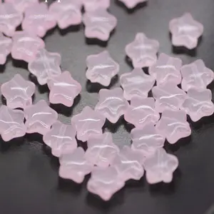 8.5MM Jelly Pink Glass Star Beads (AB12)