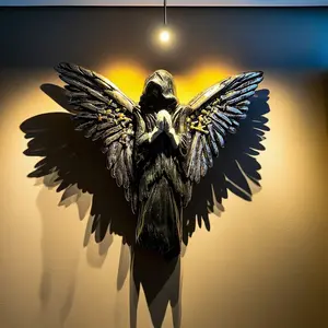 Resin Angel Statue Wall Hanging Decor, Wall Mounted Decor, Unique Home Living Room Bedroom Decoration, Perfect Creative Gift Idea, Elegant Resin Artwork