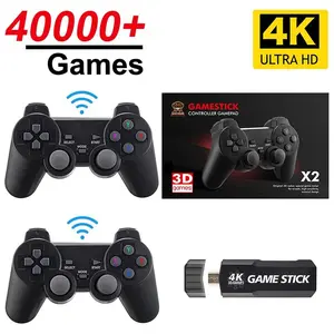 GD10 Game Stick 4K HD 128G 40000 Retro Games Video Game Console Game Player with Wireless Controllers For PSP PS1 GBA Boys Gift
