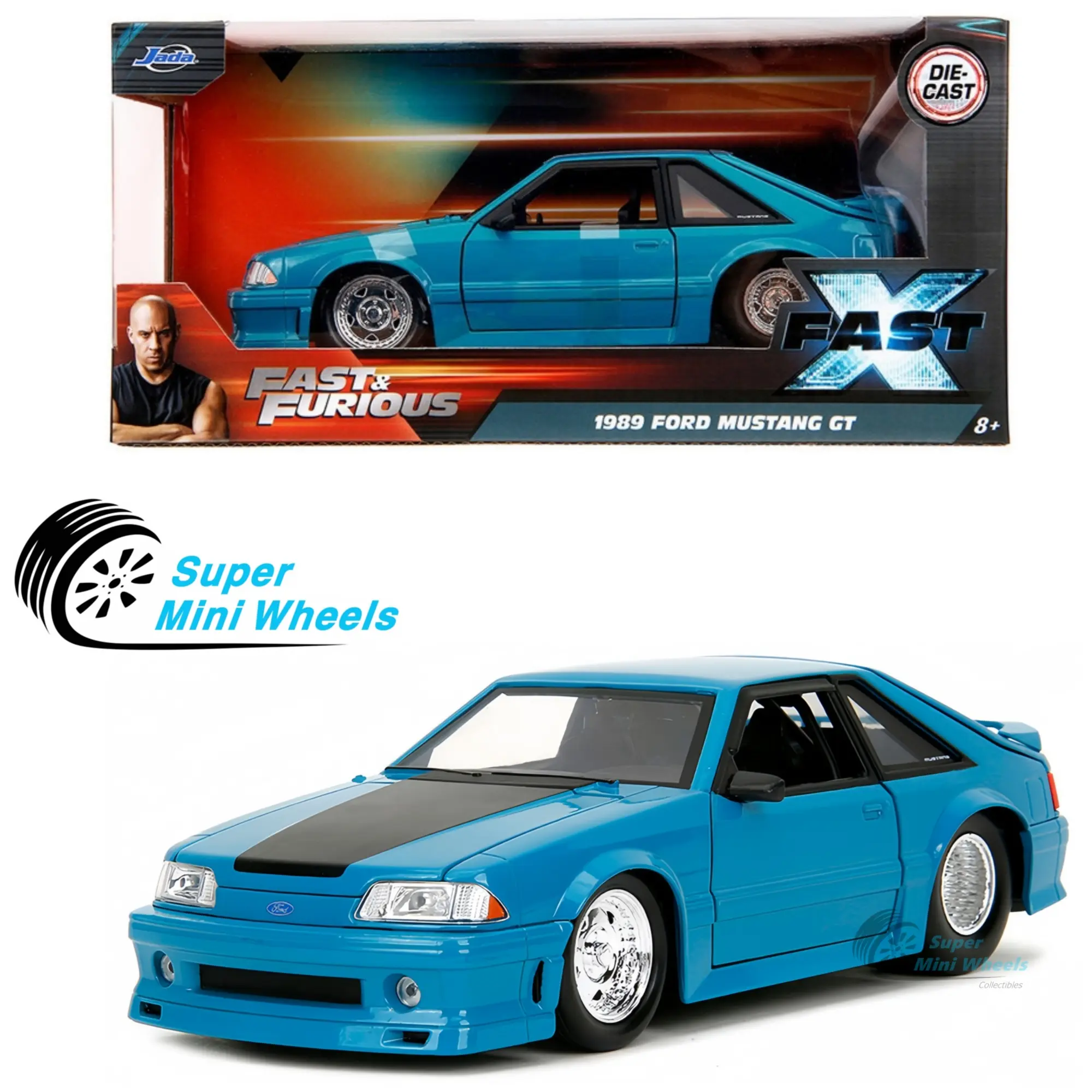 Jada 1:24 Fast and Furious - 1989 Ford Mustang GT - Fast X - Diecast Model