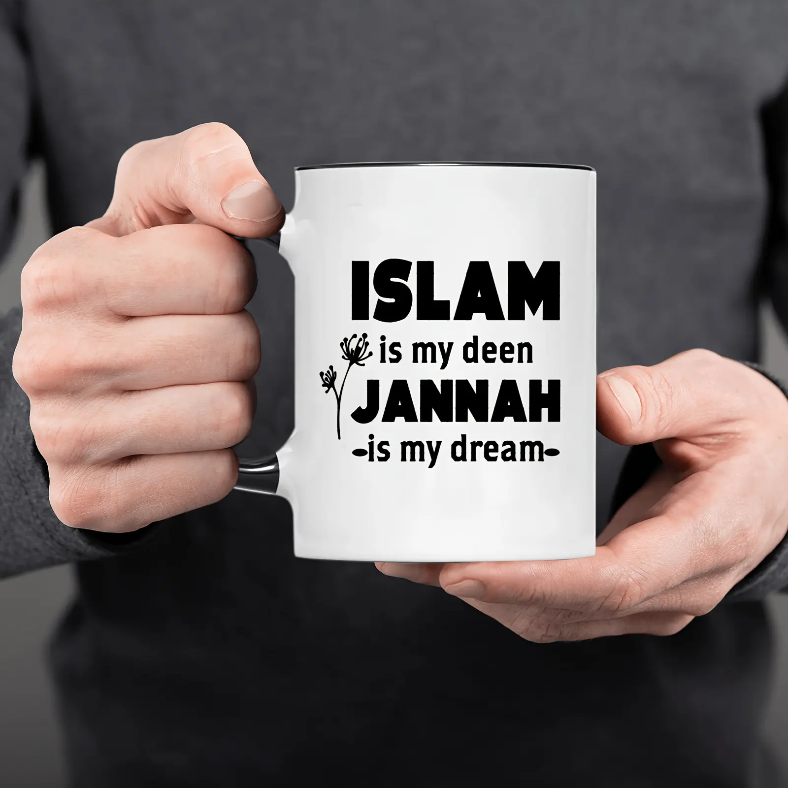 11oz Premium Ceramic Islamic Coffee Mug - "ISLAM IS MY DEEN JANNAH IS MY DREAM" Vibrant Design, Perfect Gift for Muslims, Durable & Safe for Hot or Cold Drinks, Dishwasher & Microwave Safe, 11oz Capacity