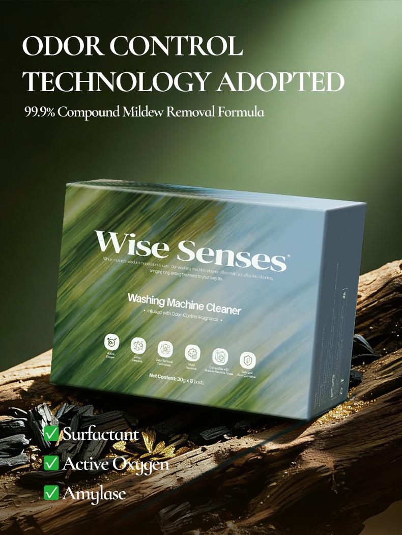 Wise Senses 32g Jumbo Washing Machine Cleaner Pods, 8 Count, 2-in-1 Deep Clean & Deodorizing Washer Cleaner, Helps Remove Pet Hair Residue, Musty Odor & Grime, Scented Descaler for All Washer Types Household，ultimate solution