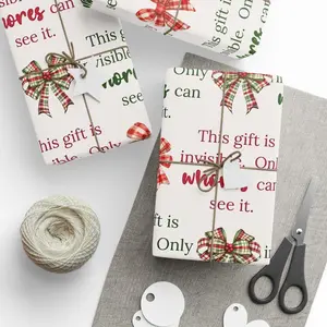 Elegant Christmas Gift Wrap, Pink Winter Village Wrapping Paper, Holiday Boutique Scene, Cute Festive Packaging, Luxury Gift Wrapping