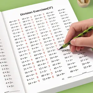 Multiplication and Division Workbook (9x9) To Improve Calculation Skills, Handwritten Math Books, Educational Tools, School Supplies and Christmas Gifts, Classroom Activities, Home Learning Materials, Math Workbooks, Division Exercises, Score