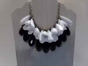 Black and White Statement Bib Necklace