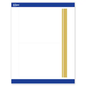 Avery Printable Rectangle Invitation Cards, 5" x 7", Matte White, Pre-printed Double Dipped Gold Edge Design, Sure Feed Technology, Laser & Inkjet Compatible, 40 Total