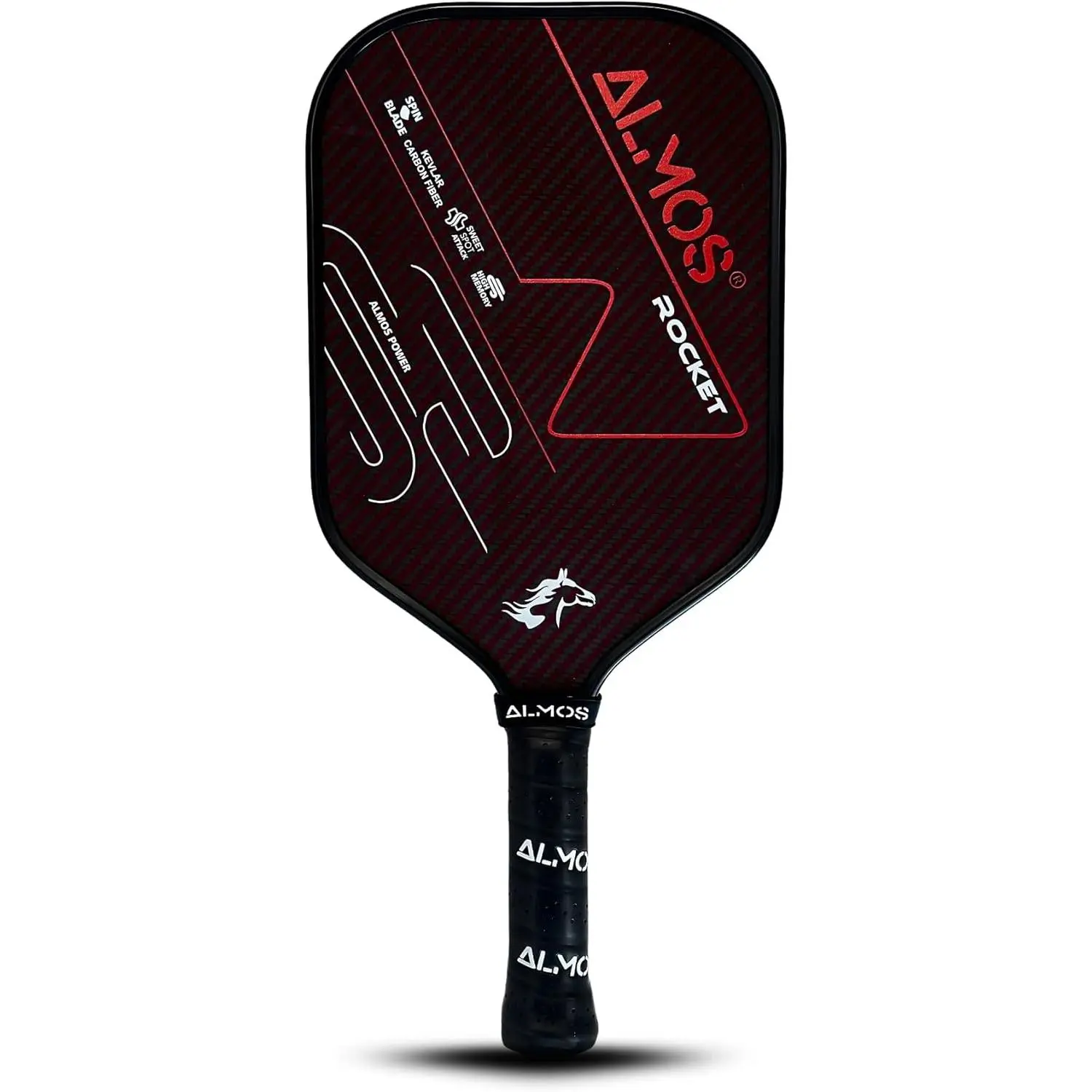 Almos Pickleball Paddle 14mm – Kevlar Carbon Fiber Surface, Polypropylene Honeycomb Core, Power Spin & Precision Control, Lightweight Durable Performance – Rocket