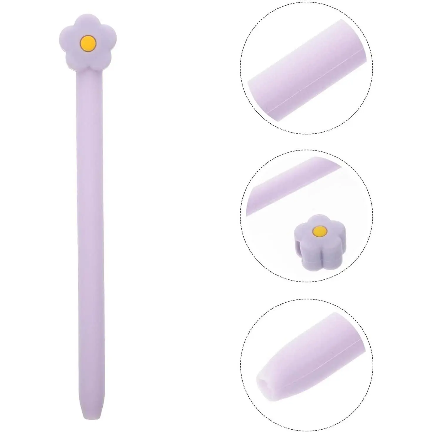Compatible with Samsung Galaxy Tab S7/S7+/S7 FE/S8 Ultra/S8/S8+/S9/S9+/S9 Ultra S Pen Sleeve Case, Cute Flower Design Silicone Sleeve Protective Skin Case Cover Non-Slip Smooth Grip (Purple)