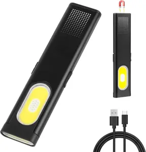 EDC Flashlight Mini LED Light, Torch COB with Magnet & Clip,  500 LM Bright, aluminum alloy, Focused Light, USB-C Rechargeable Flashlight, IPX6 Clip Lamp, Small Flashing Light for Runners, Camping