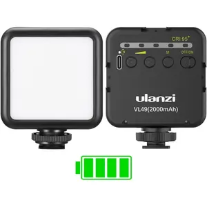 2000mAh LED Video Light with 3 Cold Shoe, Rechargeable Soft Light Panel, Portable Photography Lighting For DJI OSMO,Sony DSLR,Canon Camera,GoPro for Vlogging