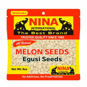 Nina International Whole Egusi Natural Traditional Protein Snack, 8oz - Melon Seeds, Akatoa, Njangsa, Agusi, Courge Seeds
