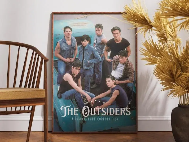 The Outsiders Poster, Retro Movie Poster, Vintage Poster, Gift for Her, Gift for Him, Matt Dillon, Ralph Macchio, Home Decor, Wall Art, Gift