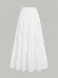 Cute Layered Long Dress, Waist Cinching Design, High-Waisted Elastic Bohemian Lady Skirt, Summer Must-Have Clothing, Womenswear