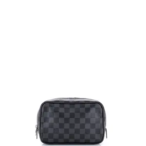 Pre-owned Louis Vuitton Canvas Coated Toiletry Bags Toiletry Pouch Damier Graphite PM by Rebag