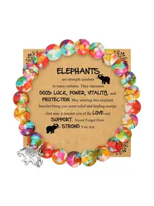 1PC Christmas Gift for Women, Birthday Gift for Daughter Son Niece Nephew, Cute Elephant Bohemian Bracelets Gift for Mom Dad, Mother's Day Gift for Mom, Bracelet Gift for Elephant lover