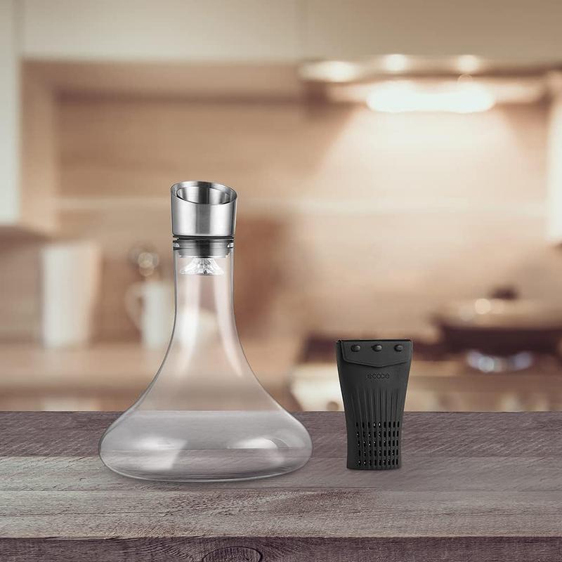 1200 PCS Decanter Cleaning Beads with Black Silicone Bag Reusable Stainless Steel