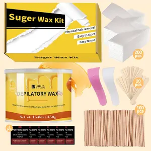 Viilife Honey Hair Removal Wax Kit 450g, Gentle Adhesion, Easy to Use, Suitable for All Skin Types, Body-Friendly, Gentle Hair Removal