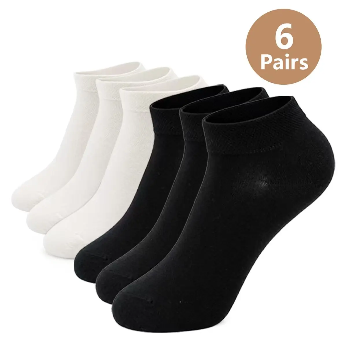 Women's solid color cotton low-cut ankle socks, soft, breathable, and odor-resistant sports socks, casual multi-pair pack, available in 2/6/10 pairs, foldable for easy storage, Womenswear Basic