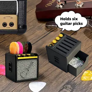Guitar Pick Holder with Storage Drawer, Suitable for Guitarists Gift, Decorative  ornaments,guitar tools, guitar accessories,guitar pick case,music accessories,3D Printed,guitar pick holder,guitar picks,birthday ，Christmas gifts home decor guitar stand
