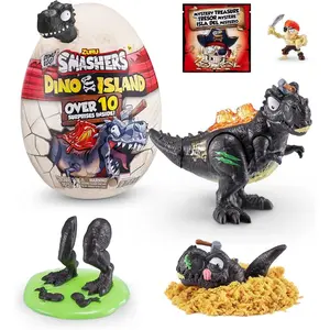 Smashers Dino Island Mini Egg T-Rex by ZURU Prehistoric Discovery Toy with 10 Surprises, Dinosaur Toys, Slime, Sand and More Age 5+
