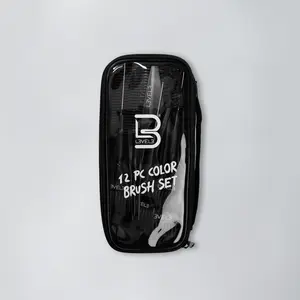 L3VEL3 12 PC Color Brush Set - Black Storage Case with Labeling