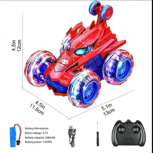 Spider Remote Control Car RC Car - Red 4WD with 360 Flips, 500mAh Battery, Fun Outdoor Gift for Kids Ages 4-12, Nitrosamine Free