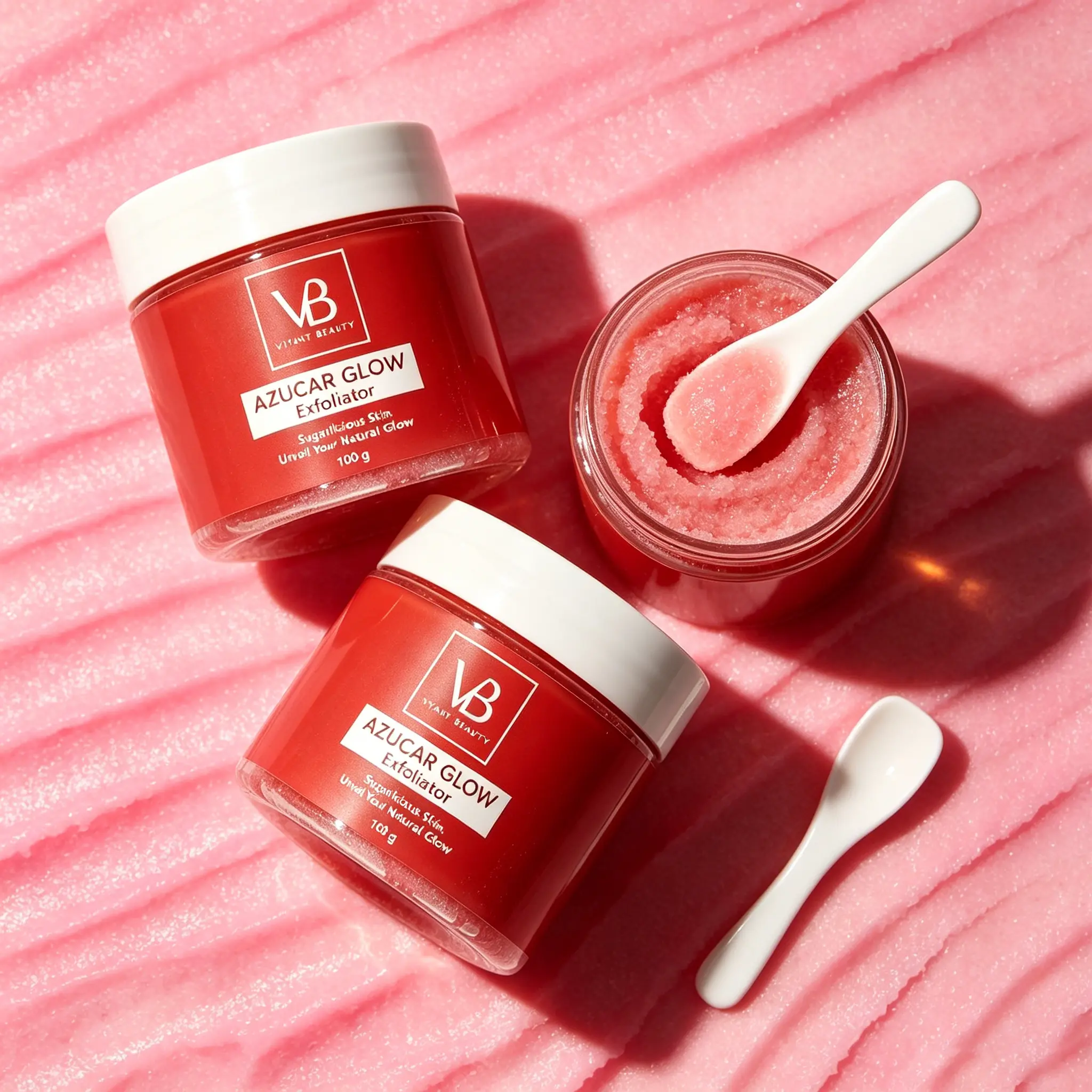 VB BLANQUEACULOS AZUCAR GLOW Sugar Scrub, Daily Hydrating Exfoliant & Brightening Facial Cleanser for Smooth Skin, 100g