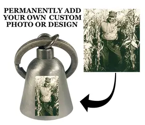 Custom Photo Silver Biker Bell. Our custom bells are universal fit to all makes of motorcycles.