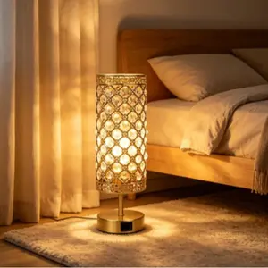 Minimalist Luxury K9 Crystal Lamp With Clear Soft Eye Caring Light Built In USB C And USB A Charging Ports Plug In Design Ideal For Bedside Living Room And Office Also Works As Shower Ambient Light Perfect Combination Of Elegance And Practicality tiktoksh