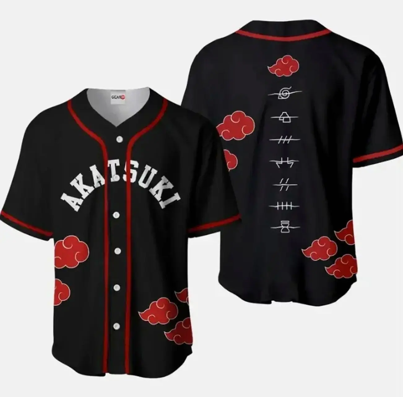 Akatsuki Naruto Otaku Cosplay Shirt Anime Baseball Jersey Anime Sport Jersey Shirt Summer Gift For Him and For Her Gift For Baseball Fan Lover 6C8