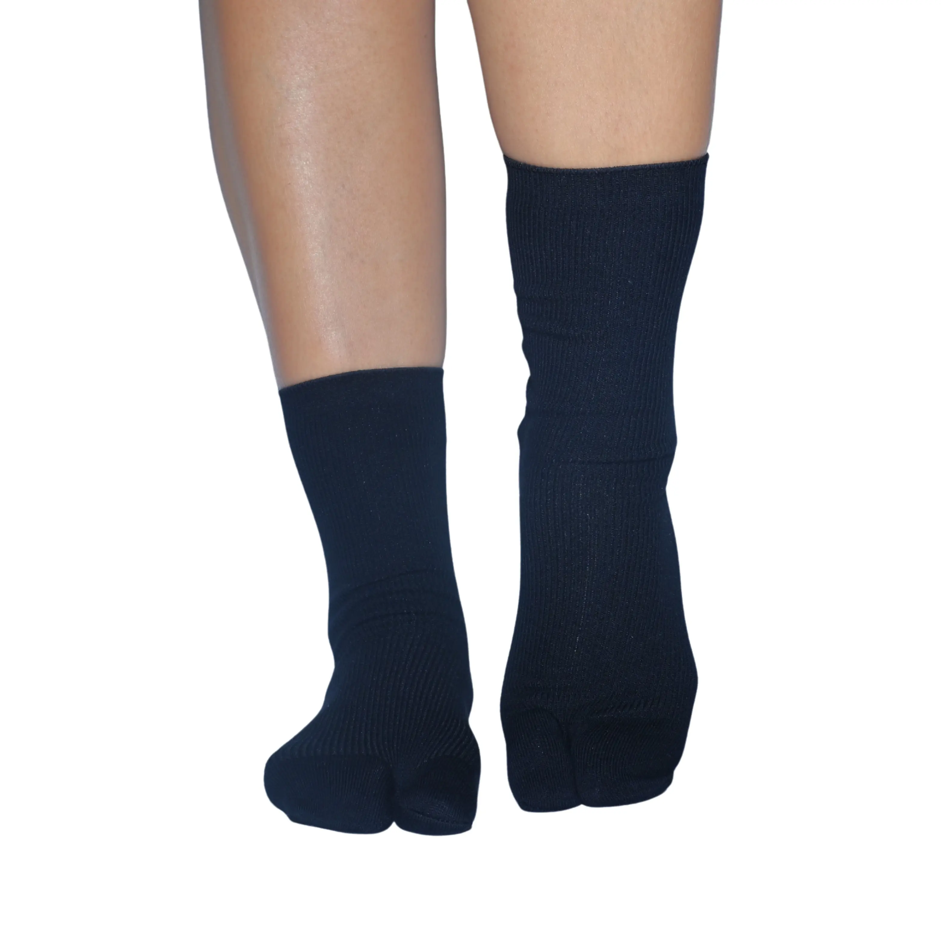 Simple Soft Combed Cotton Tabi Socks - 3 Pair Breathable Anti-friction Combed Cotton High Elasticity Black Grey Khaki