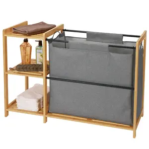 Bamboo Hamper with Shelves