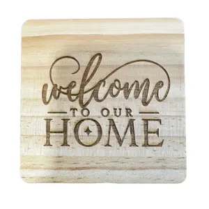 Personalized Engraved Wood Coaster – Custom Rustic Laser Engraved Drink Coaster