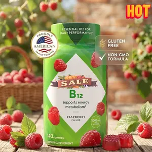 Vitamin B12 Gummy Vitamins for Energy Metabolism Support, Raspberry Flavored, America’s Number 1 Gummy Vitamin Brand, 70 Day Supply, 140 Count