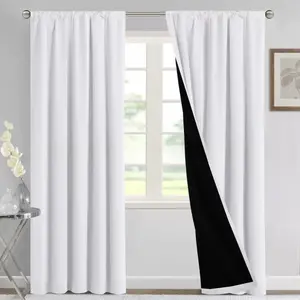 2 Piece 100% Blackout Curtains, Rod Pocket Design, Baby Room and Home Decor, Long 84 Inches, Wide 52 Inches, Multiple Sizes Available, Window Curtain