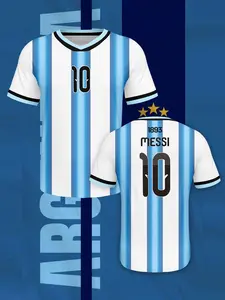 Men's Argentina 2026 Soccer Jersey with Latest Print Design, Breathable Quick-Dry Fabric, Perfect for Outdoor Sports, Sport Outdoor Clothing, Ideal Gift for Sport Enthusiasts