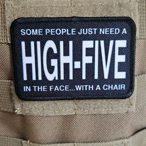 some people just need a high-five in the face 2"x3" morale patch with hook and loop backing
