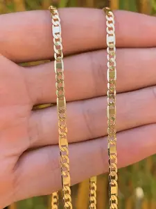 14K Gold Plated Chain Necklace Womens Mens