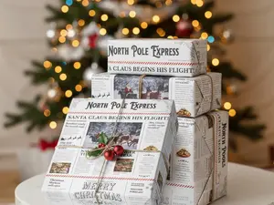 Christmas Newspaper Gift Wrap, North Pole Express Vintage Newspaper Gift Wrap, Heartwarming Christmas Nostalgia Wrapping Paper Roll