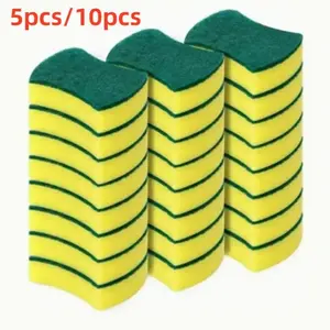 Kitchen Cleaning Sponge, 5/10pcs Modern Simple Home Double Sided Dish Washing Sponge, Scouring Pad, Kitchen Sponges for Washing Dishes, Household Cleaning Sponge for Pan & Pot, Dishwashing Sponge, House Cleaning Tools