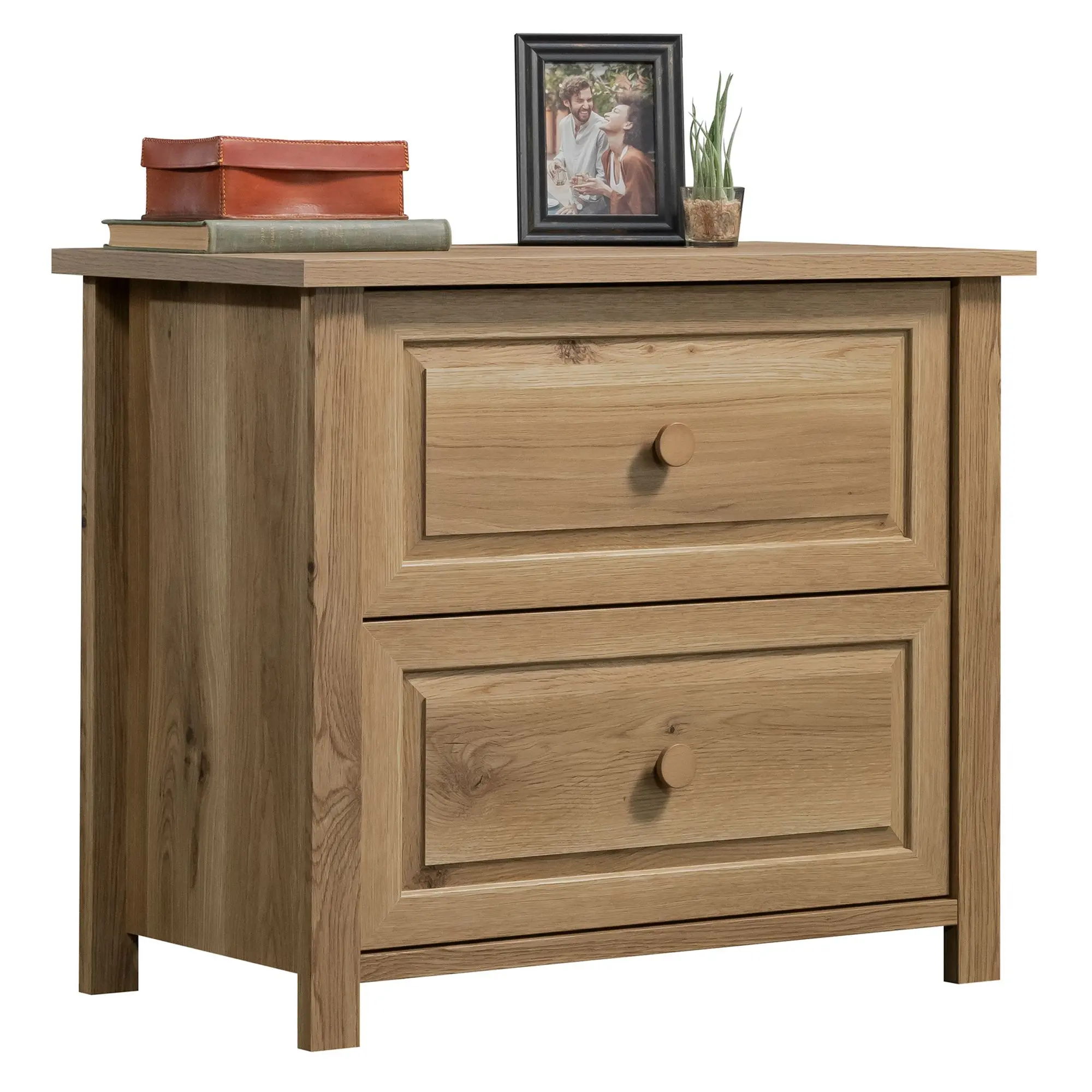 Sauder Hillmont Farm 2-Drawer Lateral Filing Cabinet - Commercial Office Furniture, 2-Drawer Storage, Letter & Legal Compatible, Full Extension Slides, Brown Rustic Finish, Security, Effortless Filing, Compact (35.28"x19.29"x29.72"), Assembly Required, Co