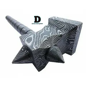 Hand made Damascus steel viking hammer Divine Enterprises